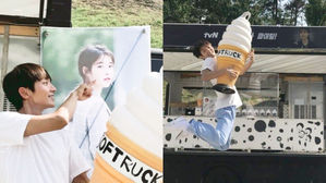 [SBS Star] Lee Joon Gi Jumps Around in Joy After Receiving a Snack Truck from IU!