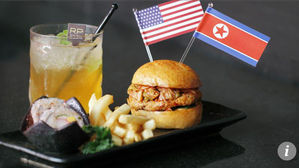 싱가포르 호텔에 '트럼프-김정은 햄버거' 등장