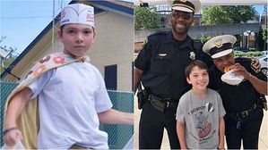 [뉴스pick] "경찰 아저씨들 도넛 드세요!" 6만 5천 개 도넛 배달한 '도넛 소년'