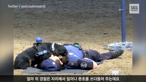 [영상pick] 고사리 같은 앞발로 '콩콩'…심폐소생술 연습하는 경찰견