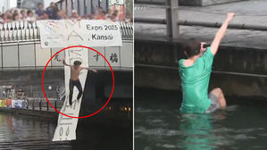 [영상pick] 축구 역전패당하자 강물에 뛰어든 일본 팬들…경찰까지 출동