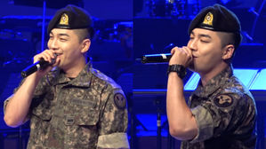 [SBS Star] VIDEO: TAEYANG Sings 'EYES NOSE LIPS' & 'BANG BANG BANG' at a Military Concert