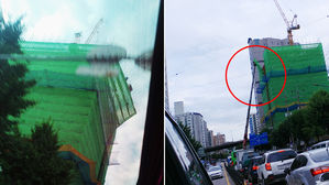 [제보영상] 무너진 안전 가림막 '아찔'…인천 간석오거리 건설 현장 사고