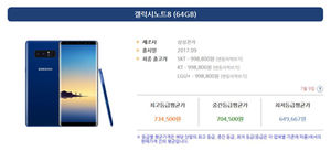 '중고 갤노트 8 최고 73만 원'…중고폰 시세조회 서비스 개시