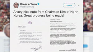 트럼프, '김정은 친서' 공개…빈손 방북론 정면 돌파?