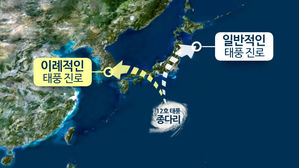 12호 태풍 '종다리' 일본 상륙…강풍 동반 많은 비
