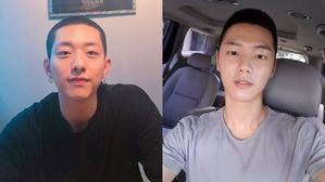 [SBS Star] Lee Jung Shin & Kang Min Hyuk Get a Military Haircut Before Enlistment Today
