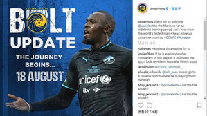 볼트, 멈추지 않는 축구선수 도전…호주팀서 '무기한 훈련'