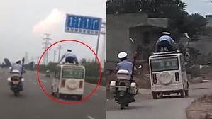 [영상pick] 불법 주차 걸리자&hellip;경찰관 차에 매단 채 도주하는 운전자