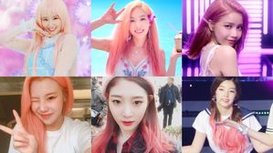 [SBS Star] 6 Idol Members Who Show Off Their Peach-Like Appearance in Pink Hair!