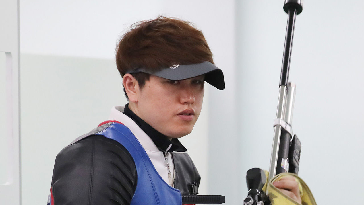 정유진, 사격 남자 10ｍ 러닝타깃 금메달