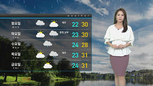 [날씨] 일요일 전국 세찬 비&hellip;'28도 안팎' 더위 주춤