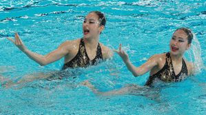 아티스틱 스위밍 듀엣 규정종목 한국 6위, 북한 4위