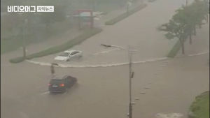 태풍 가니 폭우 덮친 광주&hellip;차오르는 빗물에 망연자실