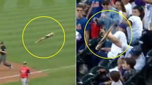 [영상pick] 경기 중 부러진 방망이&hellip;아이에게 날아오자 맨손으로 막아낸 아빠