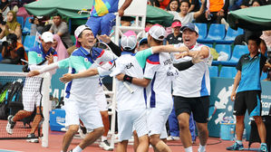 한국, 정구 남자 단체전서 일본 꺾고 금메달