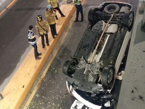 수원 광교중앙역에서 음주 사고&hellip;차량 추락해 운전자 부상