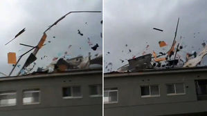 [영상pick] 뜯겨 날아간 지붕…허리케인급 강풍 동반한 태풍 '제비' 위력