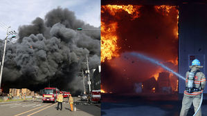 [제보영상] '최고 단계 경보' 인천 가구 창고 불…근처 공장 7곳 확산