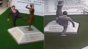 중국, 일본 우익 인사 타이완 위안부 동상 발길질 '강력 비난'