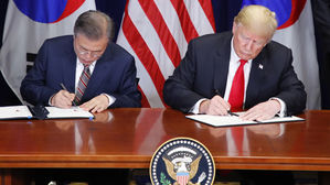 한미, FTA 개정협정 서명…문 대통령·트럼프, 공동성명 발표