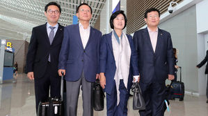 민주당 대미특사단, 워싱턴DC로 출국…3박 5일 외교 행보 시작