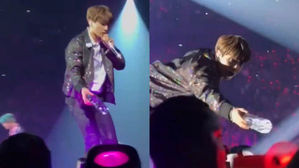 [SBS Star] BTS JUNGKOOK Hands a Water Bottle to a Fan Who Is About to Faint
