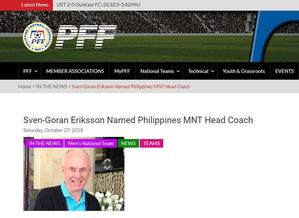 아시안컵 한국 첫 상대 필리핀, 새 사령탑에 에릭손 선임