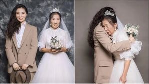 [뉴스pick] 20대 딸이 신랑 정장 입고 엄마와 결혼사진 찍은 뭉클한 이유