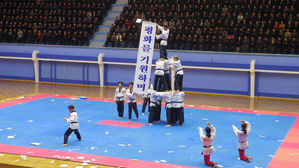 평양의 가을에 다시 두 손 잡은 남북 태권도