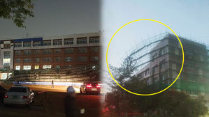 [제보컷] 학교 건물 입구로 '와르르'&hellip;5층 높이 철골 구조물 무너져