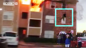 화재 난 아파트에서 모녀를 구한 이웃 주민들