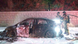 서울외곽고속도로서 하이브리드 차량 화재