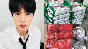 [SBS Star] BTS JIN Kindly Donates Food, Bowls & Blankets for Stray Dogs