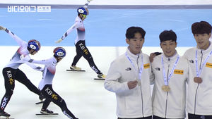 쇼트트랙 월드컵 남자 1,500m 금은동 석권