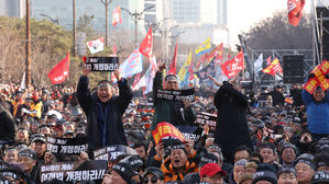 [포토] "카카오 콜 못 받겠다!"…국회 앞에 모인 택시기사들