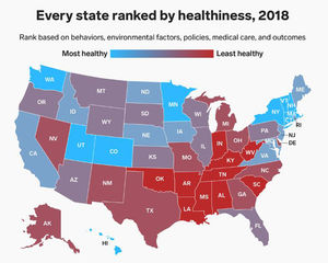 美 비만인구 30% 넘어서&hellip;건강 수준 1위 하와이&middot;꼴찌 루이지애나