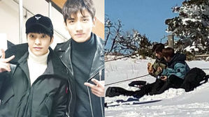 [SBS Star] XIUMIN & Max Changmin Spotted Having Snacks on a Pile of Snow