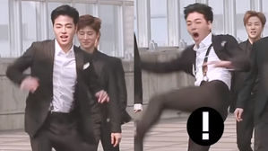 [SBS Star] VIDEO: JU-NE's Pants Get Ripped Off During iKON's New MV Shooting