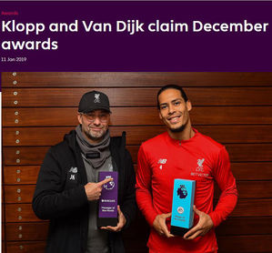 손흥민, EPL 12월 '이달의 선수' 무산&hellip;수상자는 판 데이크