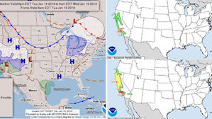 미국 캘리포니아 산불피해 지역에 산사태&middot;눈폭풍 경보