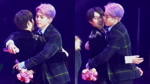 [SBS Star] VIDEO: Ha Sung Woon Gives JIMIN a Big Hug After BTS Won the Grand Prize