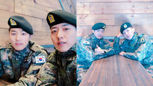 [SBS Star] Kang Min Hyuk & Lee Jung Shin Share Eye-catching Photos in the Military Uniform