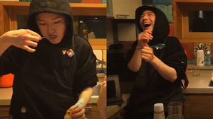 [SBS Star] MONSTA X KIHYUN Bursts Out Laughing After Discovering He Has Been Eating with a Pen