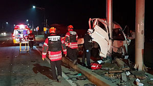 인천 강화도서 1t 차량, 이정표 기둥 충돌…1명 부상