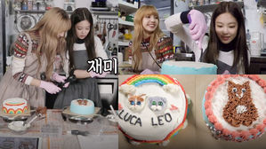 [SBS Star] VIDEO: LISA & JENNIE Make Perfect Cake Decorations with Drawings of Their Pets