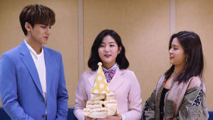 [SBS Star] SEVENTEEN MINGYU & ITZY RYUJIN Celebrate New 'Inkigayo' Host Shin Eun Soo