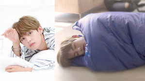 [SBS Star] "Awww!" BTS V Sleeps Like a Cute Little Caterpillar in a Sleeping Bag