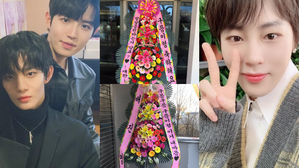 [SBS Star] Kim Jae Hwan&middot;Bae Jin Young Send Standing Wreaths with Sweet Messages to Ha Sung Woon