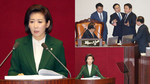 [현장영상] 나경원 "文, 김정은 대변인&hellip;" 발언에 난장판